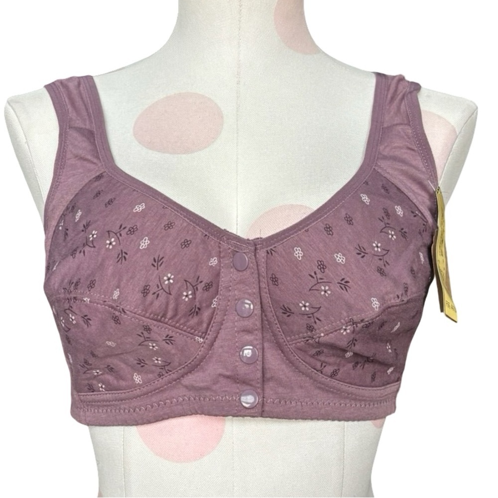 Front Snap Closure Bra- lilac purple-L/XL